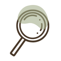 Icône loupe représentant l’analyse SEO et la recherche de mots clés