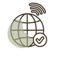 Icône globe représentant un site web en ligne et accessible