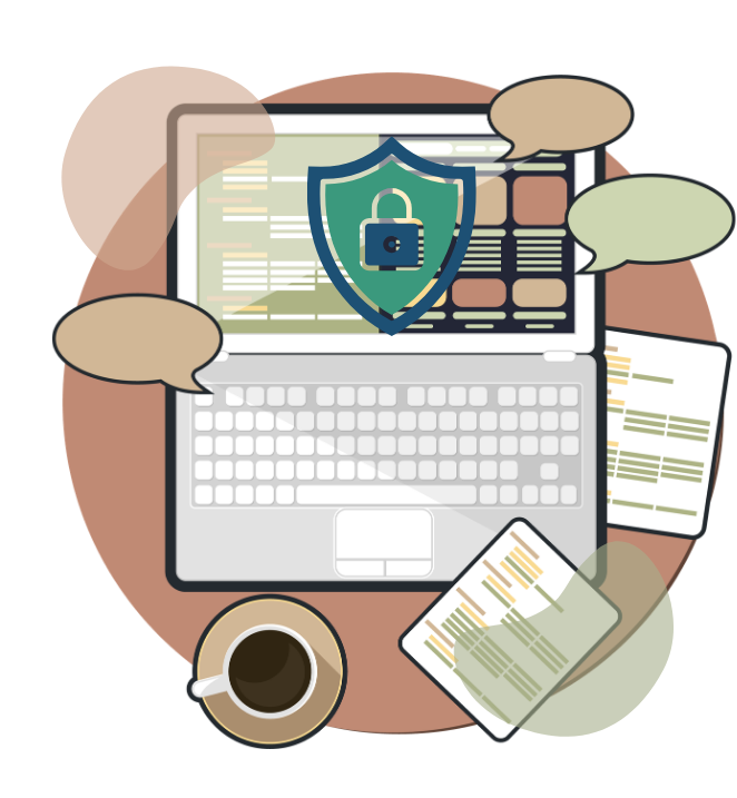 Illustration ordinateur avec cadenas représentant la sécurité d’un site WordPress